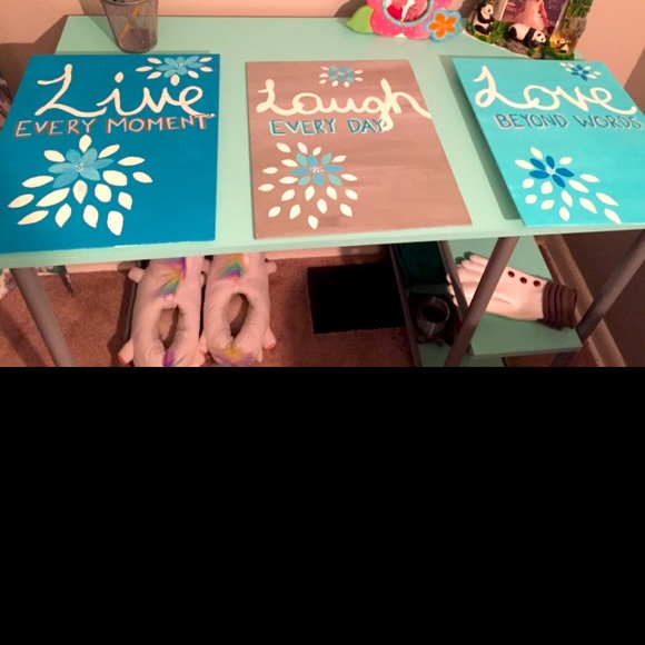 3 hand painted canvases